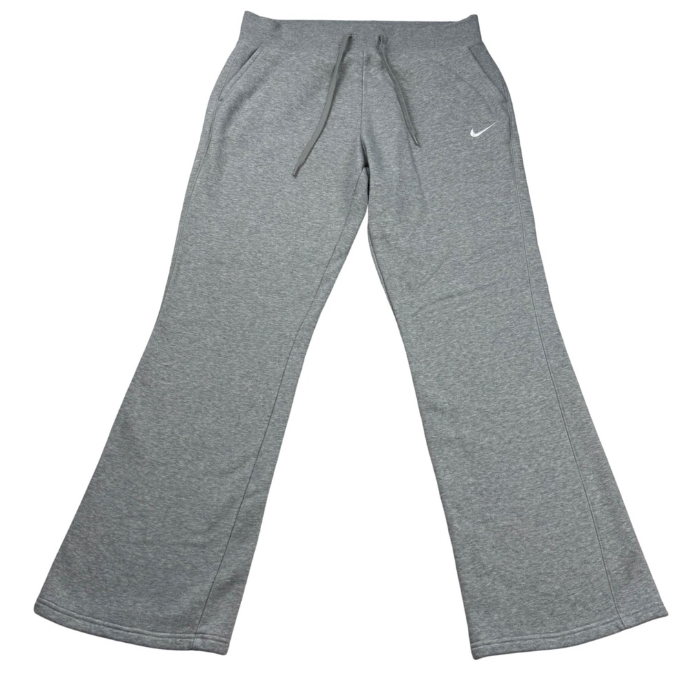 Nike Sportswear Essential Fleece Wide Leg Pants Grey 836124-063 Womens Large